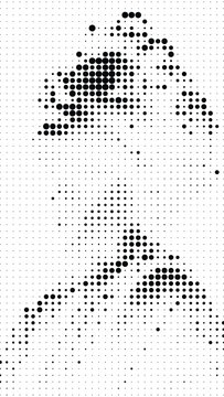 Geometric Halftone Dots Background in Black and White