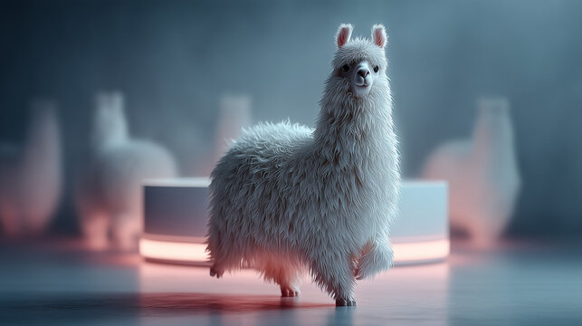 Loop A Alpaca chasing its tail around a spinning Time Dilation Device A futuristic