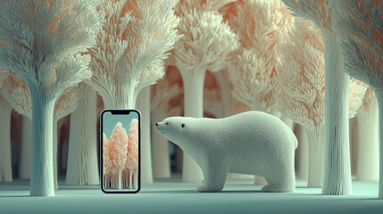 Glitch in Nature A Dolphin wandering through a fiber-optic forest next to a glitching  15