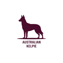 Naklejka premium Australian Kelpie Silhouette A Detailed Representation Of The Working Dog Breed