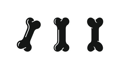 Obraz premium Three black dog bones arranged horizontally a striking silhouette