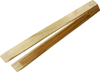 A simple wooden clothespin on a transparent background.