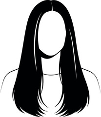 silhouette of a girl silhouette of a girl's hair 