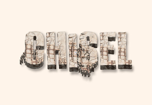 Beige And Brown Concrete Grunge Text Effect Carved Stone Font