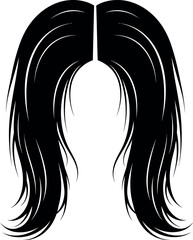 silhouette of a girl's hair 