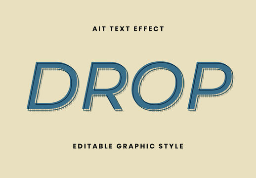 Blue And Black Drop Shadow Text Effect Outline Stretched Retro Distorted Font