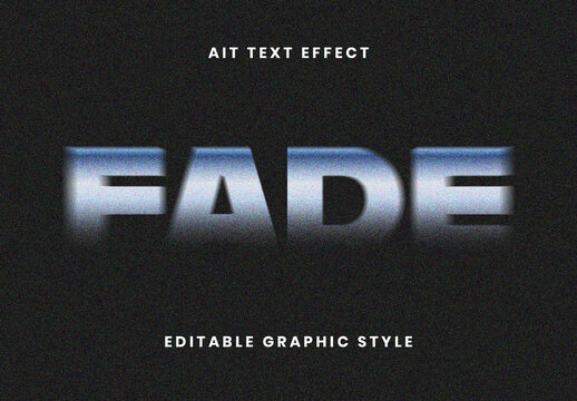 Blue And White Film Grain Text Effect Fade Distorted Bold Font