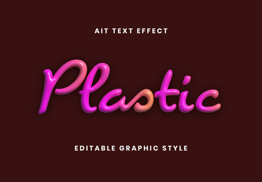 Pink And Orange Matte Plastic Text Effect Script Glossy Bubble Font