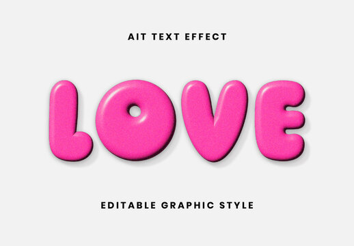 Pink Plastic Glossy Inflated Text Effect