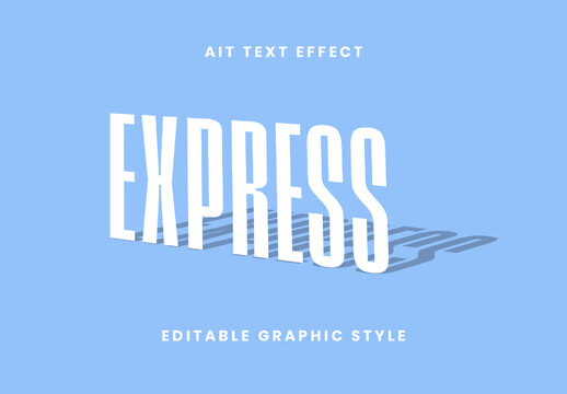 White And Gray Drop Shadow Text Effect Isometric Minimal Tall Font