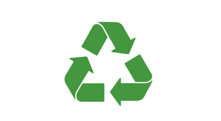 Obraz premium Recycling symbol in green color on white background for environmental awareness