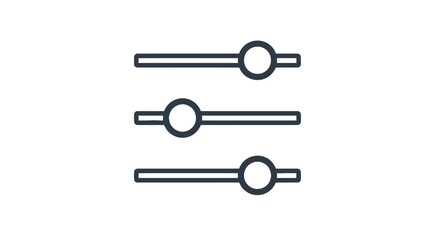 Three sliders in minimalist design with simple black lines and white background for user interface