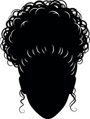 silhouette of a woman with long hair