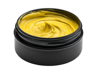 A luxurious jar of golden face cream, beautifully presented for a touch of elegance Isolated Transparent Background, PNG