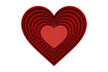Nested red hearts abstract design Valentine concept
