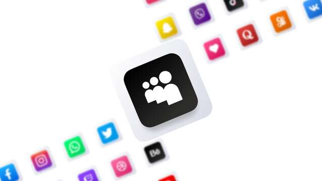 Myspace social media app icon 3d design digital communication network technology background