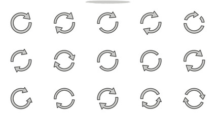 Circular arrows repeating process illustration on white backdrop