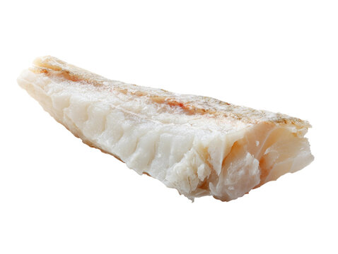A close-up view of fresh raw cod fillet, ready for cooking Isolated Transparent Background, PNG