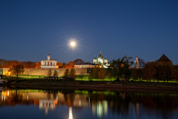 Novgorod Kremlin at night