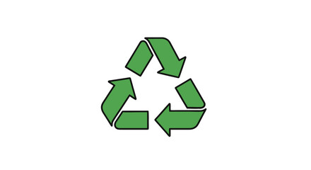 Obraz premium Recycling symbol in green color with arrows in circular motion on white background for environmental awareness
