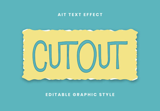 Blue And Yellow Paper Cutout Text Effect Torn Craft Fun Playful Font