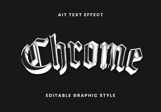 Black And White Chrome Metallic Text Effect Gothic Medieval Font
