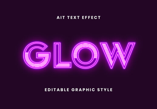 Neon Glow Outline Text Effect