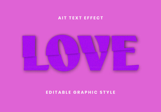 Purple Paper Cutout Text Effect Bold Split Strong Font