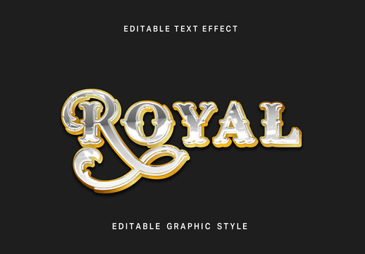 Silver and Gold Text Effect Luxury Royal Vintage Font