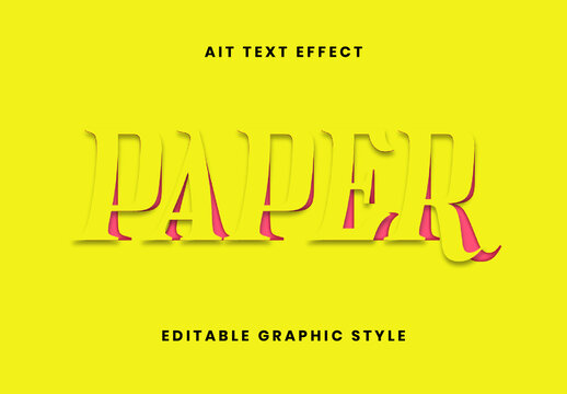 Yellow And Pink Paper Cutout Text Effect Folded Bold Font