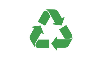 Obraz premium Recycling symbol in green color on white background for environmental awareness