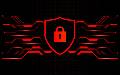 Cyber security technology concept , Shield With Keyhole icon , personal data , vector illustration.	
