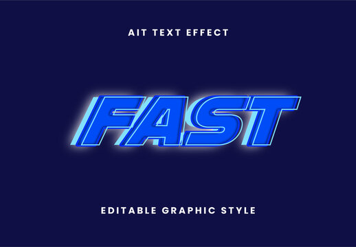 Blue Speed Text Effect Racing Fast Bold Font