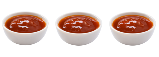 Delicious tomato sauce in bowls transparent background food photography