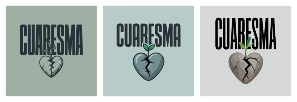 Cuaresma with Broken Heart Symbol for Lent Reflection and Repentance