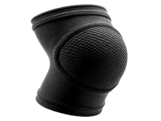 An angled shot captures a single, dark knee pad, essential for protective gear and safety Isolated Transparent Background, PNG