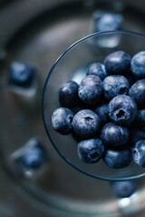 blueberries in a glass bowl