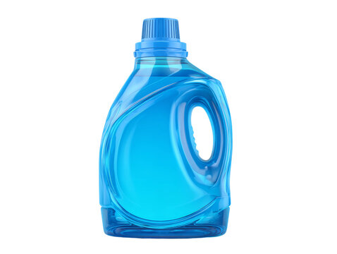 A vibrant blue liquid detergent bottle, ready to freshen your laundry Isolated Transparent Background, PNG