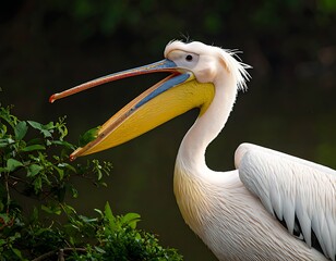 Pelican with Open Beak - A Close-Up Portrait in Natural Light.