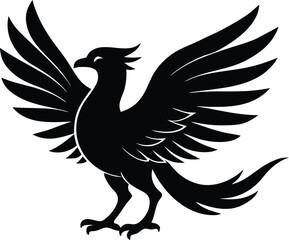 Fototapeta premium Phoenix, Mythological Firebird Silhouette