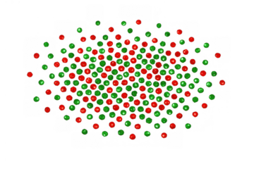 Christmas holiday sprinkles background featuring vibrant red and green dots scattered on a transparent layer