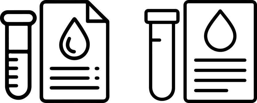 Medical Blood Test Result Report Icon - Laboratory Analysis and Healthcare Data