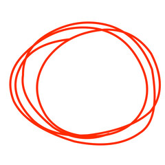 Red handrawn scribble marker circle. Red circle 