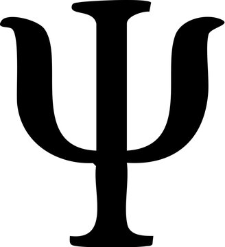 Black Psi Symbol Icon.