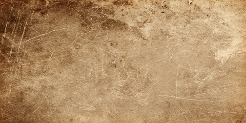 Fototapeta premium A worn vintage brown leather texture blends seamlessly with an aged parchment backdrop, featuring a stained grunge surface and antique paper pattern for a blank retro design