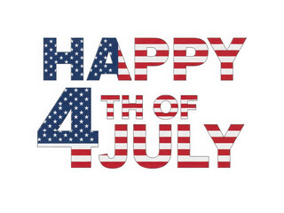 Fototapeta premium Celebrate the 4th of july with patriotic joy and pride isolated on white background