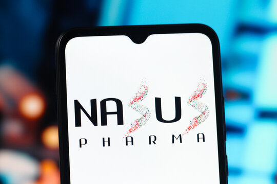 In this photo illustration, the Nasus Pharma logo is seen displayed on a smartphone screen.