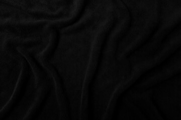 Elegant Black Draped Fabric Texture with Soft Folds