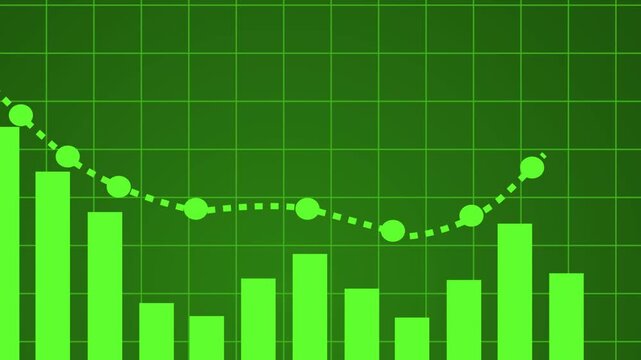 Corporate Business Growth Animation with Bar Chart Showing a Consistent Rise in Revenue and Market Performance