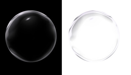 Transparent soap bubble overlay showcasing reflections and light refraction